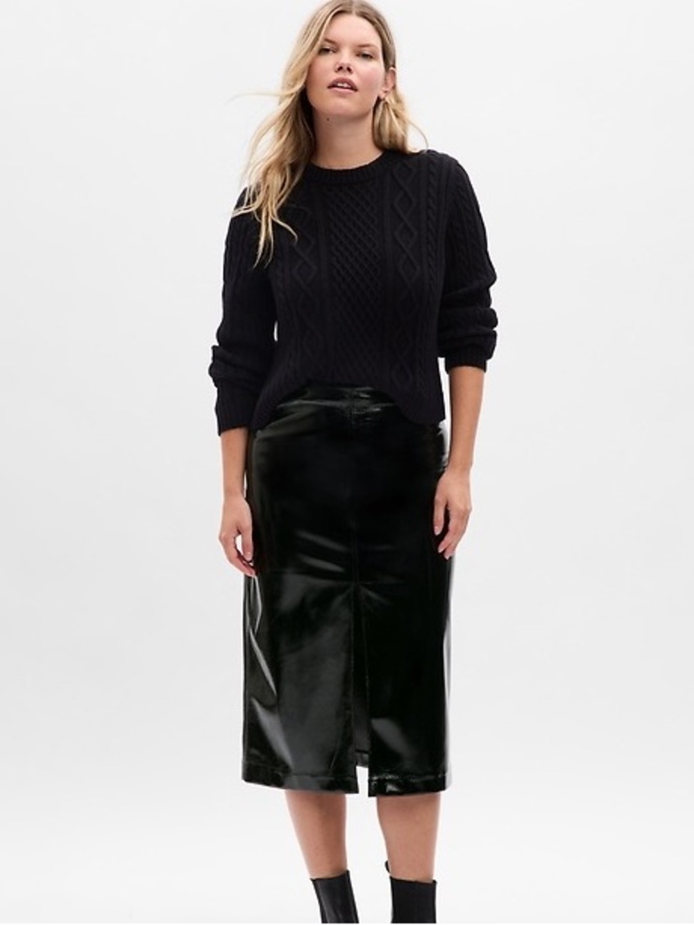 Gap Vegan Patent Leather Skirt